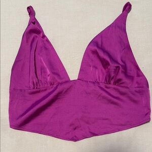 Garage Magenta Satin Bandeau